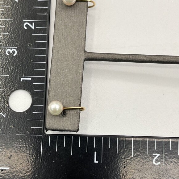 14k Yellow Gold Genuine Pearl Screw-back Earrings - Picture 8 of 9